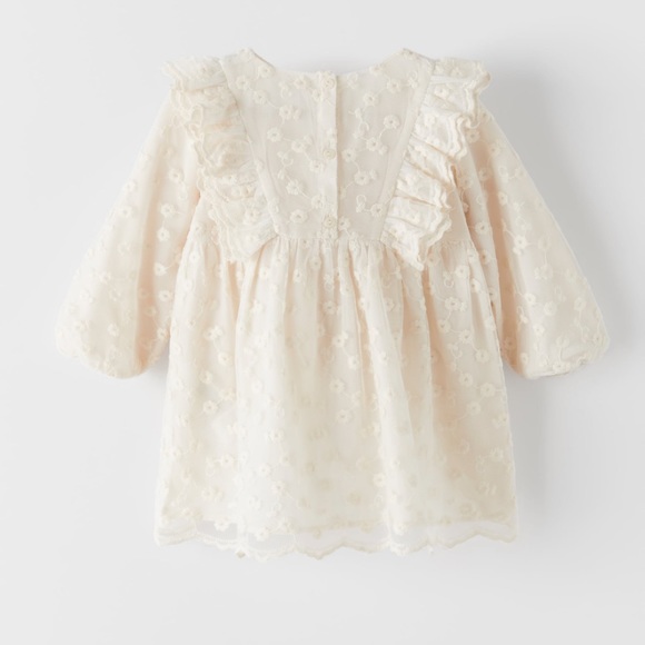 NWT ZARA EMBROIDERED DRESS WITH TULLE - Picture 2 of 3